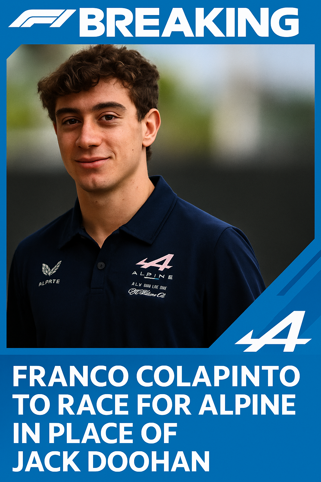 Alpine confirms Franco Colapinto will replace Jack Doohan for the next five Formula 1 races. Get the full story on this mid-season driver change in 2025.
