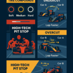 Discover how F1 race strategies work in 2025 — from tire compounds to undercuts and safety cars. A detailed guide for new and seasoned fans.