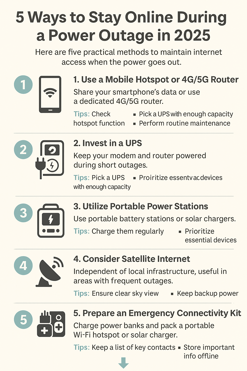 🚨 Power outage? Stay connected with these 5 essential tips to maintain internet access during blackouts. Don't be left in the dark! #PowerOutage #StayConnected #EmergencyPrep #BlackoutTips