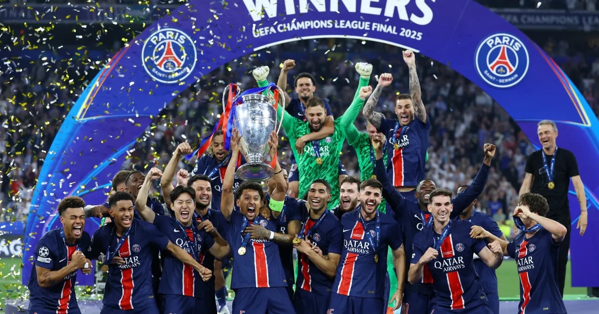 Paris Saint-Germain win their first UEFA Champions League title in a stunning 5–0 victory over Inter Milan. Full recap, goalscorers, and what this means for European football.
